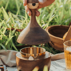 One-Eyed Monster Solid Wood Ashtray with Lid