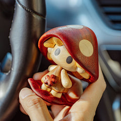 Handcrafted Mushroom Doll Wooden Ornament