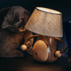 Cute Solid Wood Bedside Lamp