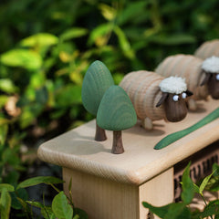 Handcrafted Three Sheep Wooden Dynamic Mechanical Ornament
