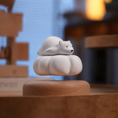 Magnetic Levitating Cloud Polar Bear Wooden Ornament