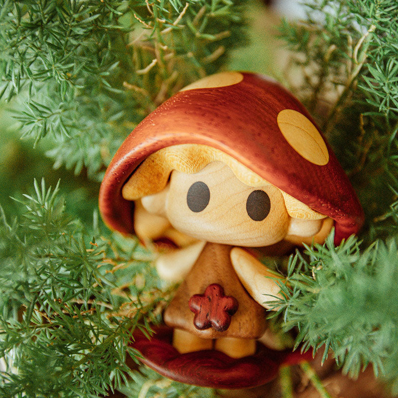 Handcrafted Mushroom Doll Wooden Ornament