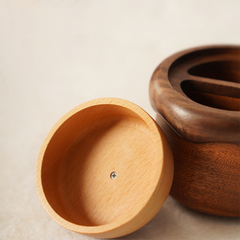 Cute Cake-Shaped Cherry Solid Wood Cotton Swab &Toothpick Storage Holder