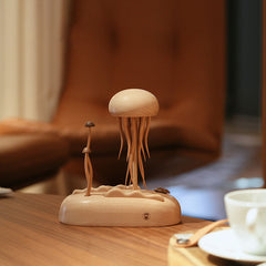 Handcrafted Wooden Jellyfish & Mushroom Dynamic Decor Night Light