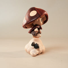Handcrafted Flying Mushroom Witch Wooden Ornament