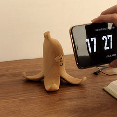 Handcrafted Banana Buddy Solid Wood Phone Stand