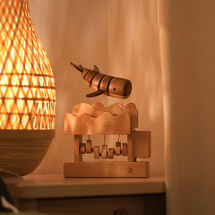 Handcrafted Wooden Dynamic Whale Mechanical Ornament