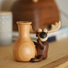 Handcrafted Moose Vase Car Ornament