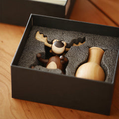 Handcrafted Moose Vase Car Ornament
