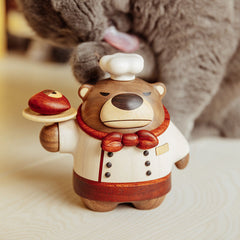 Handcrafted Chef Bear Solid Wood Ornament