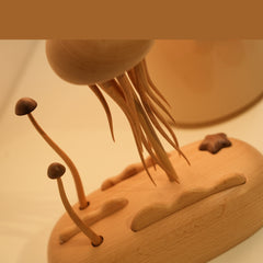 Handcrafted Wooden Jellyfish & Mushroom Dynamic Decor Night Light