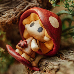 Handcrafted Mushroom Doll Wooden Ornament