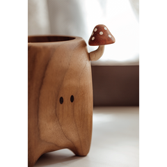 Cute Mushroom Elf Solid Wood Multi-Purpose Storage Cylinder