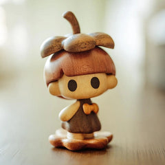 Handcrafted Mangosteen Doll Solid Wood Ornament