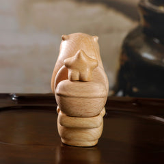 Handcrafted Magnetic Capybara Wooden Figurine Set