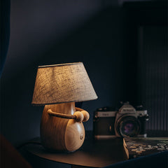 Cute Solid Wood Bedside Lamp