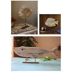 Vintage Handcrafted Solid Wood Fish