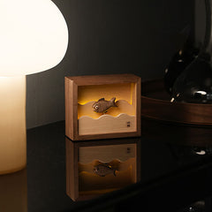 Handcrafted Wooden Dynamic Fish LED Night Light Ornament