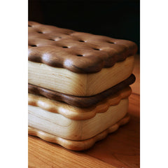 Handcrafted Biscuit Shaped Solid Wood Jewelry Storage Box