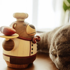 Handcrafted Chef Bear Solid Wood Ornament