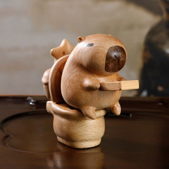 Handcrafted Magnetic Capybara Wooden Figurine Set
