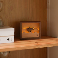 Handcrafted Wooden Dynamic Fish LED Night Light Ornament