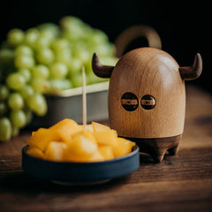 Cute Bull Monster Solid Wood Toothpick Holder