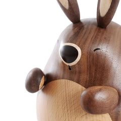 Cute Chubby Rabbit Hand-Cranked Solid Wood Music Box (Castle in the Sky Melody)