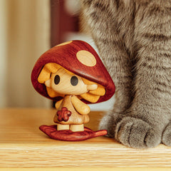 Handcrafted Mushroom Doll Wooden Ornament
