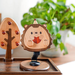 Collection of Cute Animal-Shaped Wooden Phone Stands