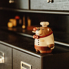 Handcrafted Chef Bear Solid Wood Ornament