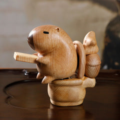 Handcrafted Magnetic Capybara Wooden Figurine Set