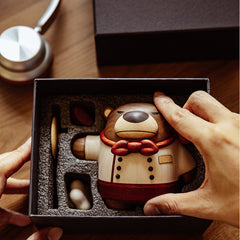 Handcrafted Chef Bear Solid Wood Ornament