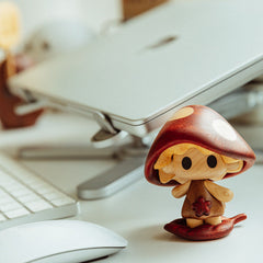 Handcrafted Mushroom Doll Wooden Ornament