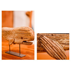 Vintage Handcrafted Solid Wood Fish