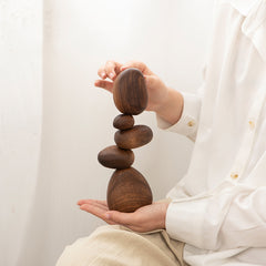 Custom Walnut Balanced Stone
