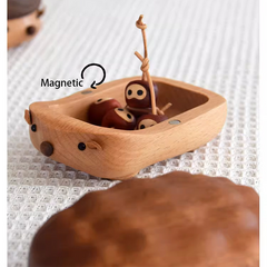 Handcrafted Hedgehog-Shaped Wooden Storage Box