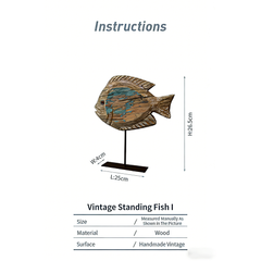 Vintage Handcrafted Solid Wood Fish