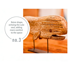 Vintage Handcrafted Solid Wood Fish