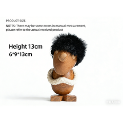 Handcrafted Optimist &Pessimist Wooden Puppets