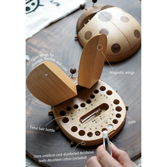 Handcrafted Ladybug Baby Teeth & Fetal Hair Keepsake Box