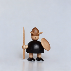 Handcrafted Viking Wooden Figurine Set