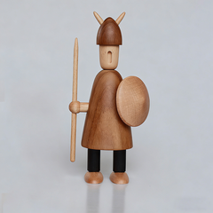 Handcrafted Viking Wooden Figurine Set