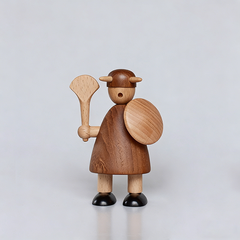 Handcrafted Viking Wooden Figurine Set