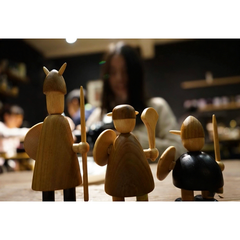 Handcrafted Viking Wooden Figurine Set