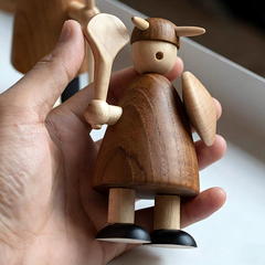 Handcrafted Viking Wooden Figurine Set