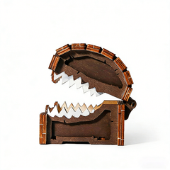 Handcrafted Monster Mouth Wooden Storage Box
