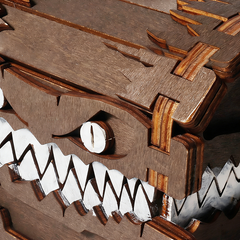 Handcrafted Monster Mouth Wooden Storage Box