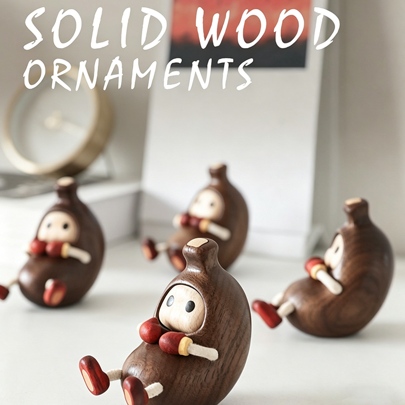 Handcrafted Banana Guy Solid Wood Figurine-Ⅰ