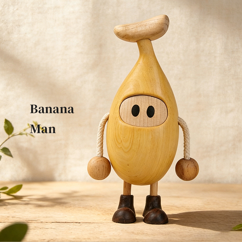 Handcrafted Banana Guy Solid Wood Figurine-Ⅱ